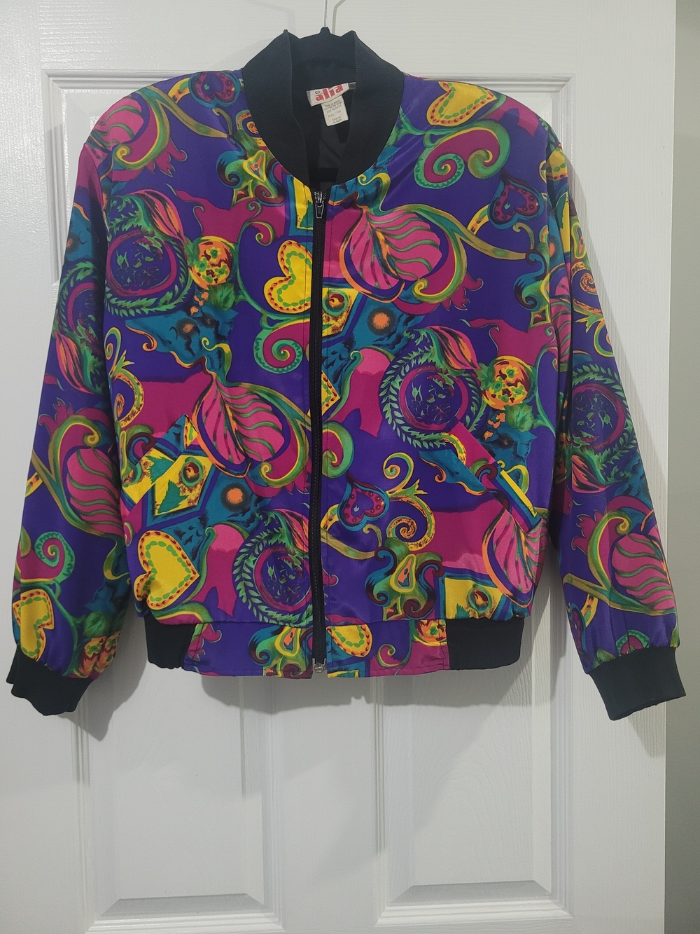 Vibrant Vintage 1990s Alia Full-Zip Bomber Jacket